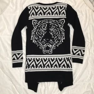 Tiger graphic knit cardigan